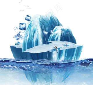 夏季蓝色清凉节冰山冰岛免扣透明PN...