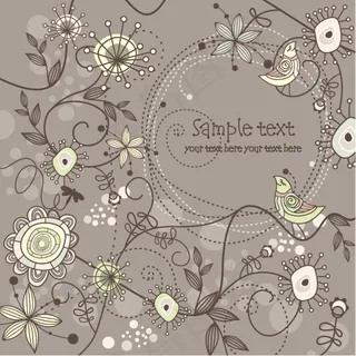 矢量植物淡雅花纹背景素材
