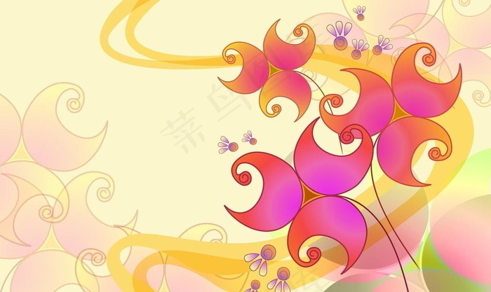 花卉绘画背景素材图片(5175X3375(DPI:300))psd模版下载