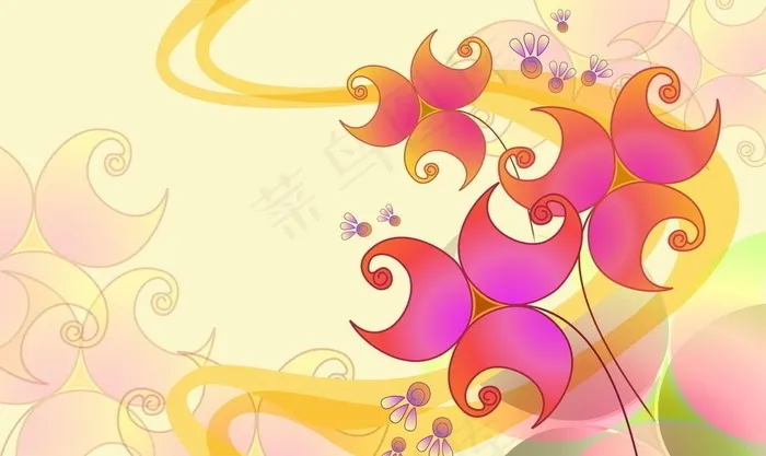 花卉绘画背景素材图片(5175X3375(DPI:300))psd模版下载