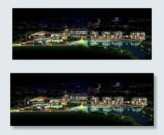 景观夜景效果图图片