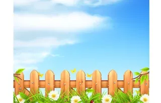 自然背景矢量的木栅栏