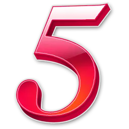 数字  5  红色