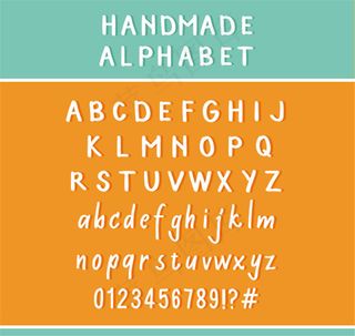 手写字母和数字设计矢量素材