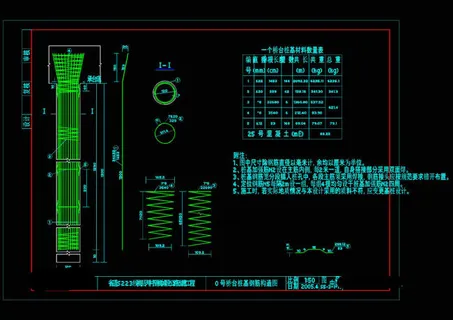 桥台桩基钢筋构造图cad图纸 桥台桩基钢筋构造图cad图纸