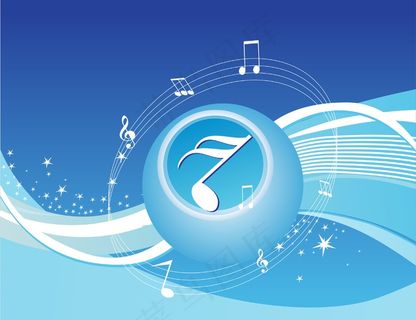 创意音乐背景的蓝色星星