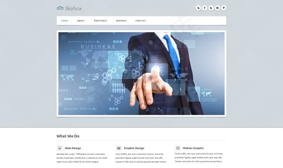 skybox首页模版psd模版下载