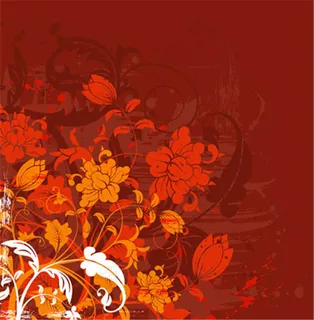 火红花纹矢量素材 火红花纹矢量素材