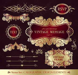 金色花边分割线矢量素材