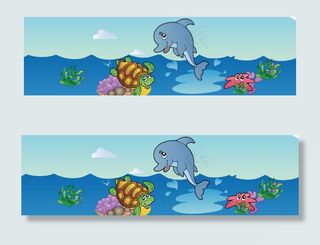 海底世界卡通动物海报