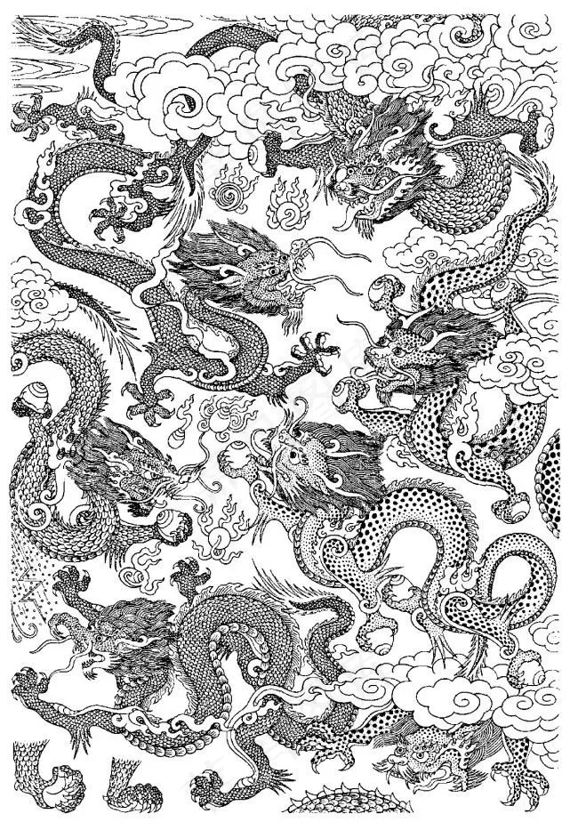 龙纹素材cdr矢量模版下载