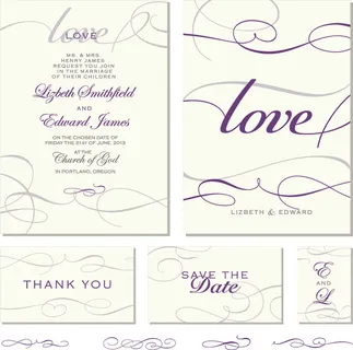 love抽象花纹卡片矢量素材