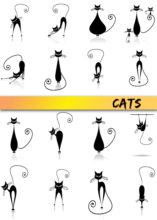 卡通猫矢量素材