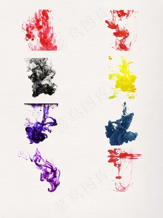 彩色水墨水纹装饰图案