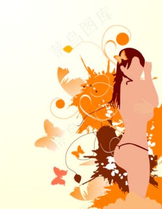 酷炫底图女性剪影图