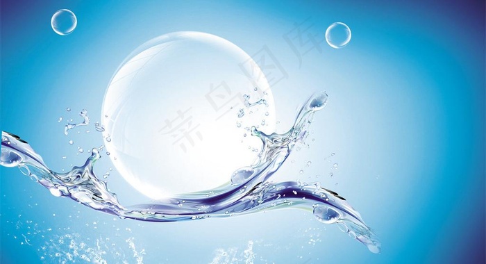 蓝色动感水珠水滴图片
