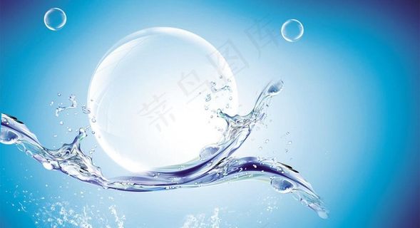 蓝色动感水珠水滴图片