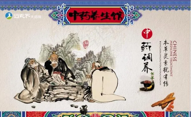 中药养生馆免费下载 复古 古代花纹...(5610X3453(DPI:150))psd模版下载