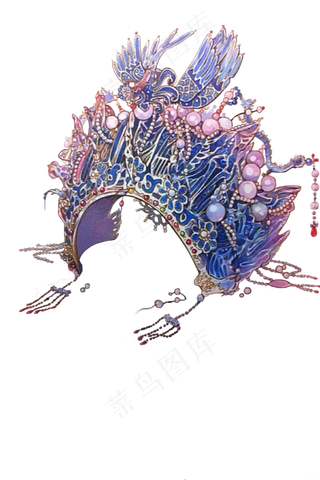 水彩戏剧头饰透明装饰素材