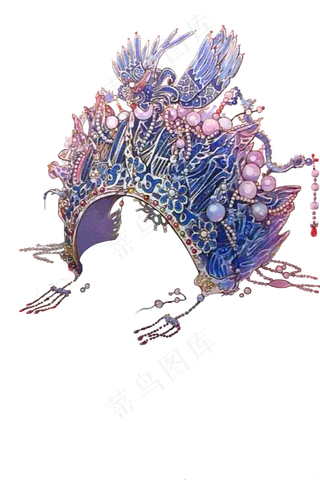 水彩戏剧头饰透明装饰素材