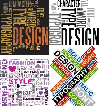 个性化的英语单词背景矢量素材