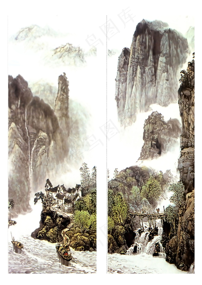 高清山水移门
