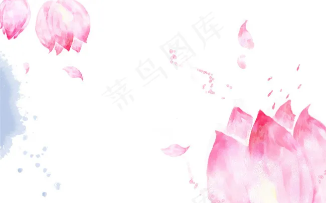 水墨荷花psd模版下载