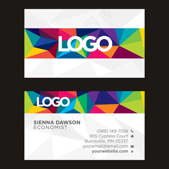 黑色蓝色IT科技大气名片