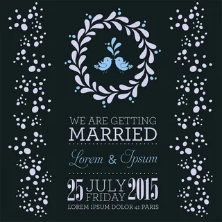 蓝色婚礼卡片背景图片