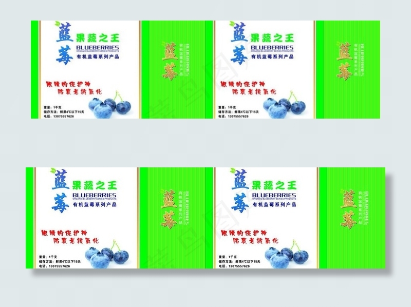 蓝莓水果手提袋图片cdr矢量模版下载