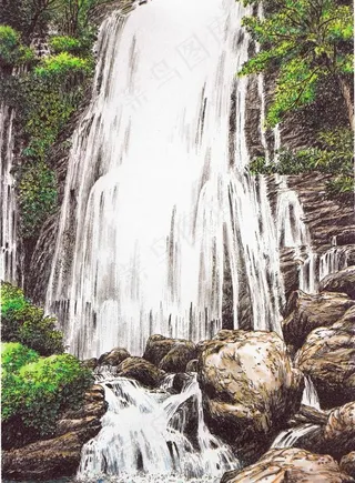 瀑布风景图片