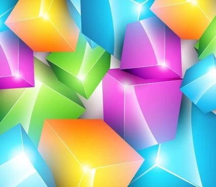 矢量彩色的立方体的背景