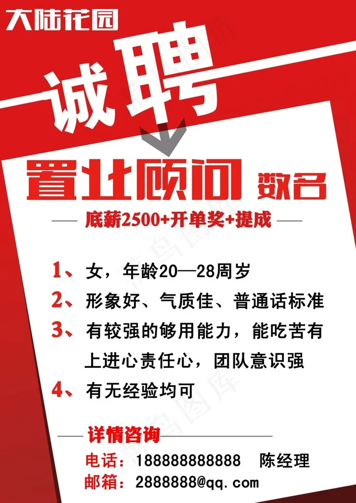 房地产招聘传单psd模版下载