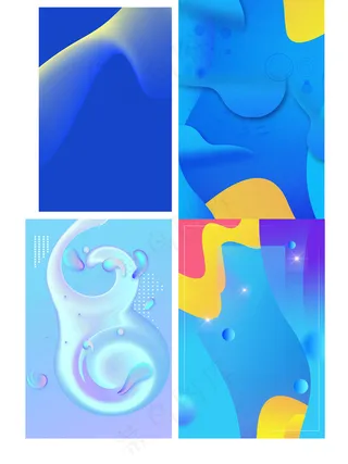 线条彩色渐变海报背景元素