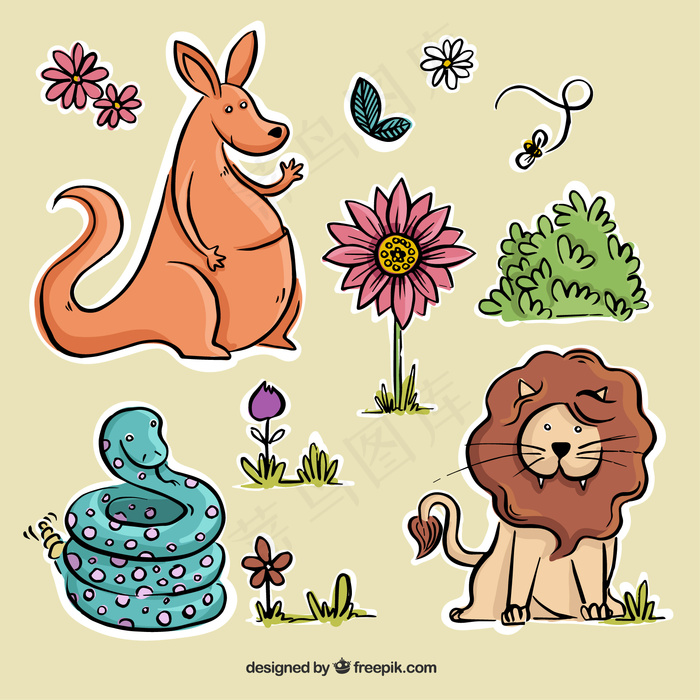 卡通狮子矢量设计