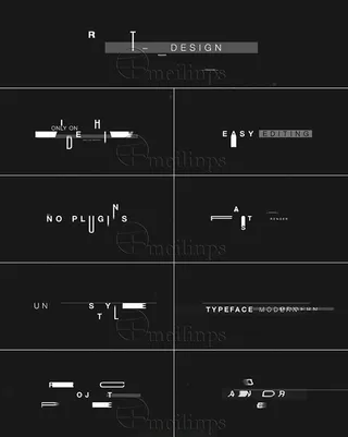 现代风格的毛刺故障标题特效AE模板