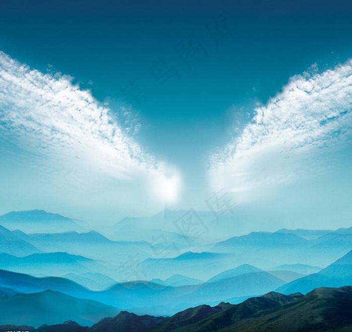 美的专用风扇群山背景图片(2835X2835(DPI:72))psd模版下载