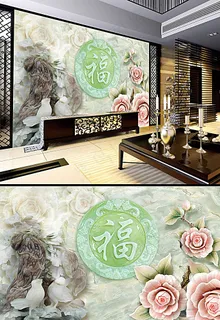 大理石玉雕背景墙图片 大理石玉雕背景墙图片