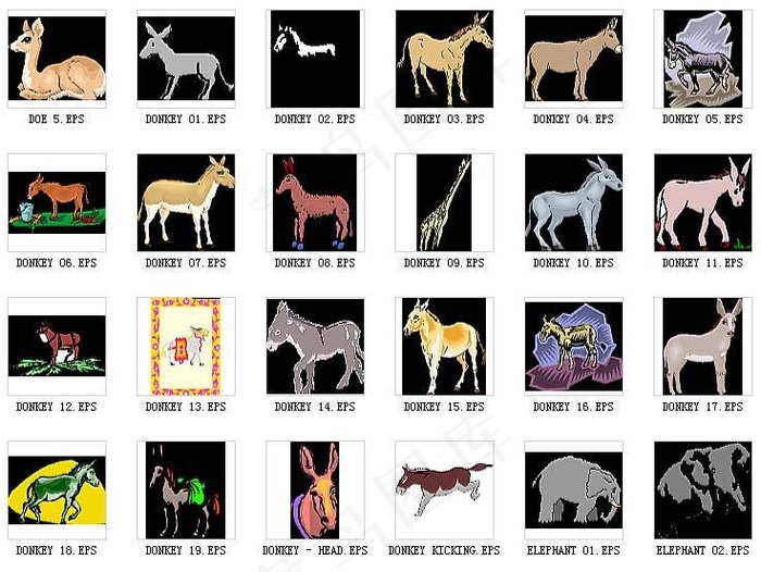 几十款驴矢量图