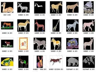 几十款驴矢量图