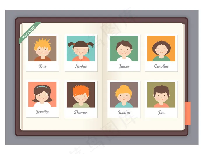 儿童记录册ai矢量模版下载