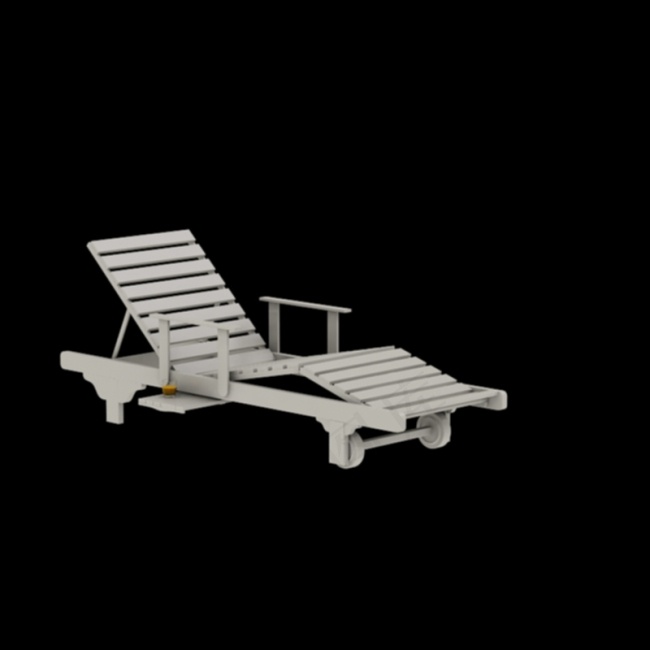 木制躺椅3d模型