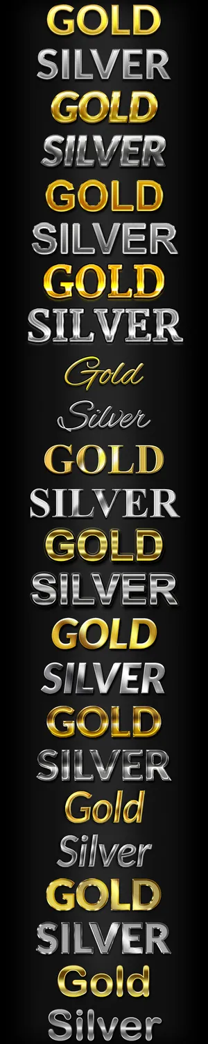 黄金色金属炫酷3D立体金色艺术字体