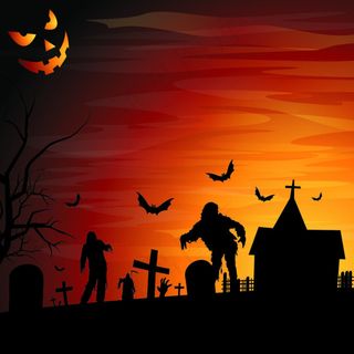 万圣节骷髅蝙蝠圖