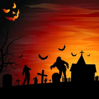 万圣节骷髅蝙蝠圖