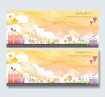 卡通春天梦幻背景礼物