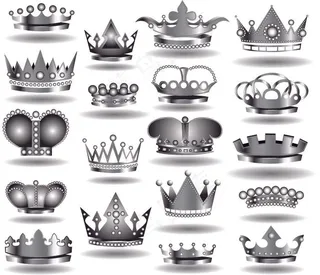 矢量欧式皇冠线稿图片