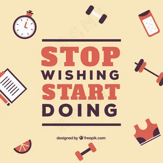 励志文字与运动配件