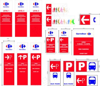 公共红色停车指示牌