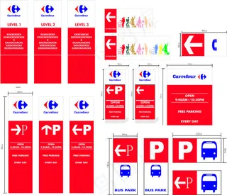 公共红色停车指示牌